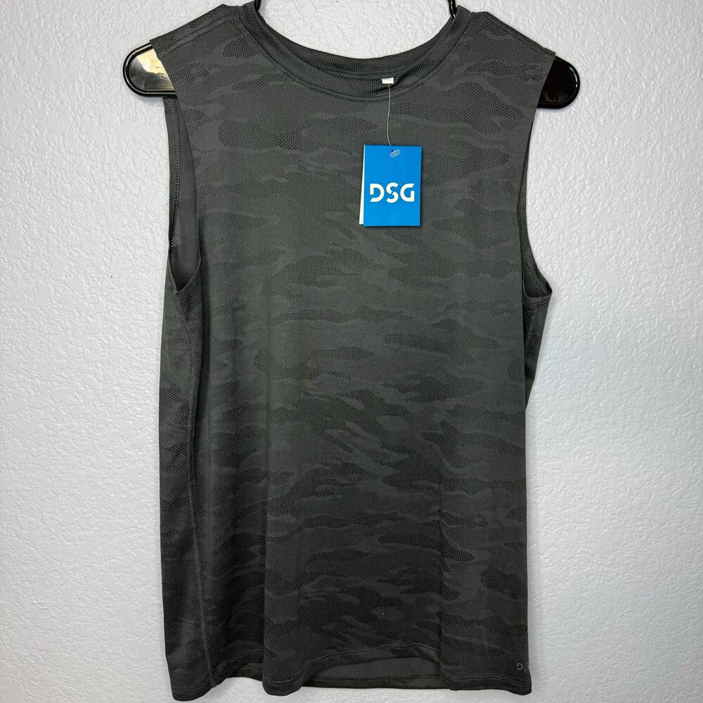 DSG Boys XL 18 Jacquard Movement Tank Gray Camo Moisture Wicking NWT